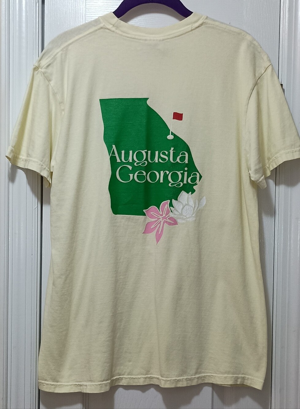 Comfort Colors Augusta Georgia Azalea And Golf Themed Women's Tshirts Medium